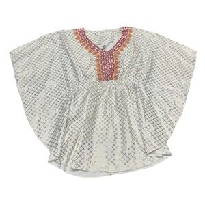 Cabana Life Swimsuit Coverup Dress White Gold Embroidered Beach‎ Girls 7/8 Flaw
